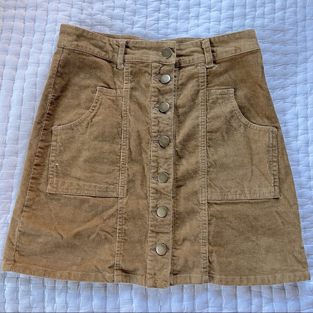 Altar’d State Tan Corduroy Skirt